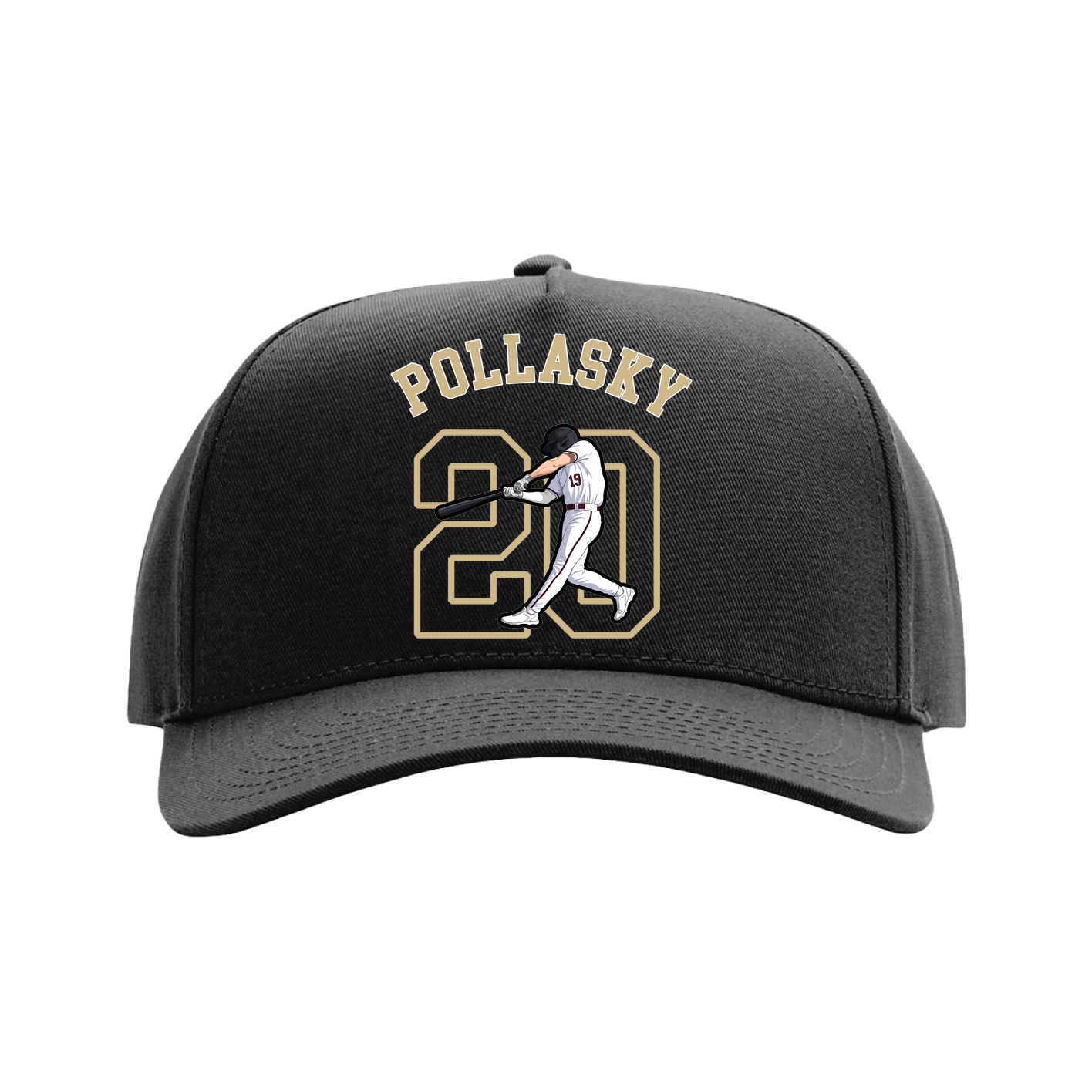 Full Fabric Five-Panel Champ Cap — Shirsey Arch in Black