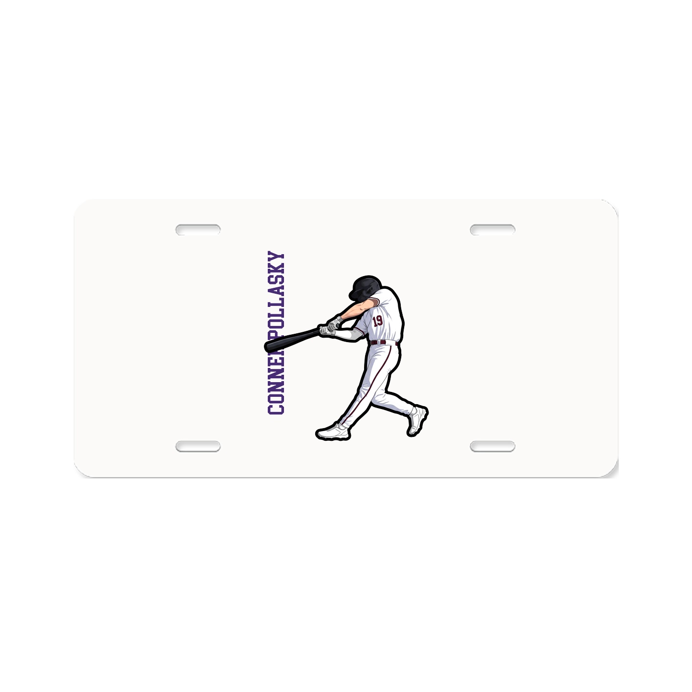 License Plate — Name Vertical in Classic