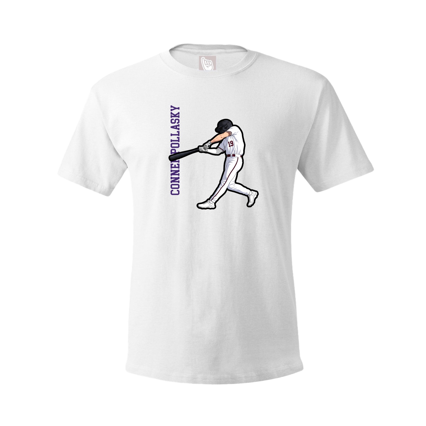 Tee — Name Vertical in White