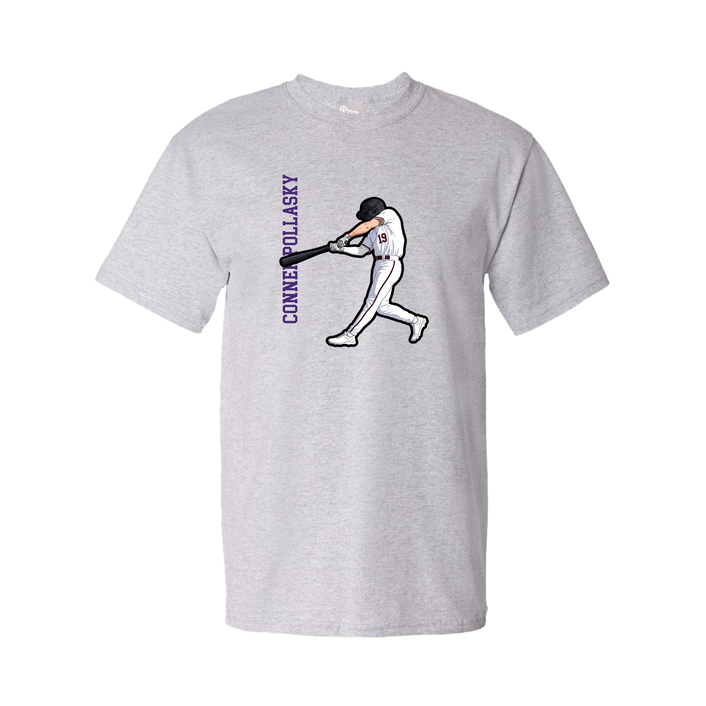 Youth Tee — Name Vertical in Grey