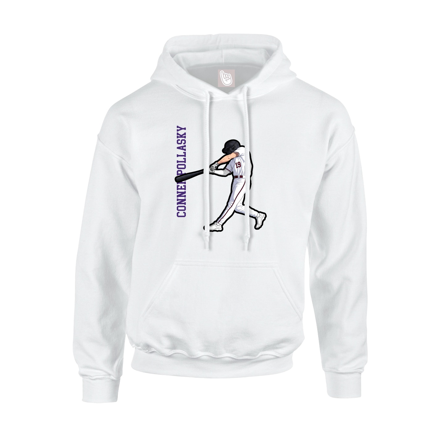 Youth Hoodie — Name Vertical in White