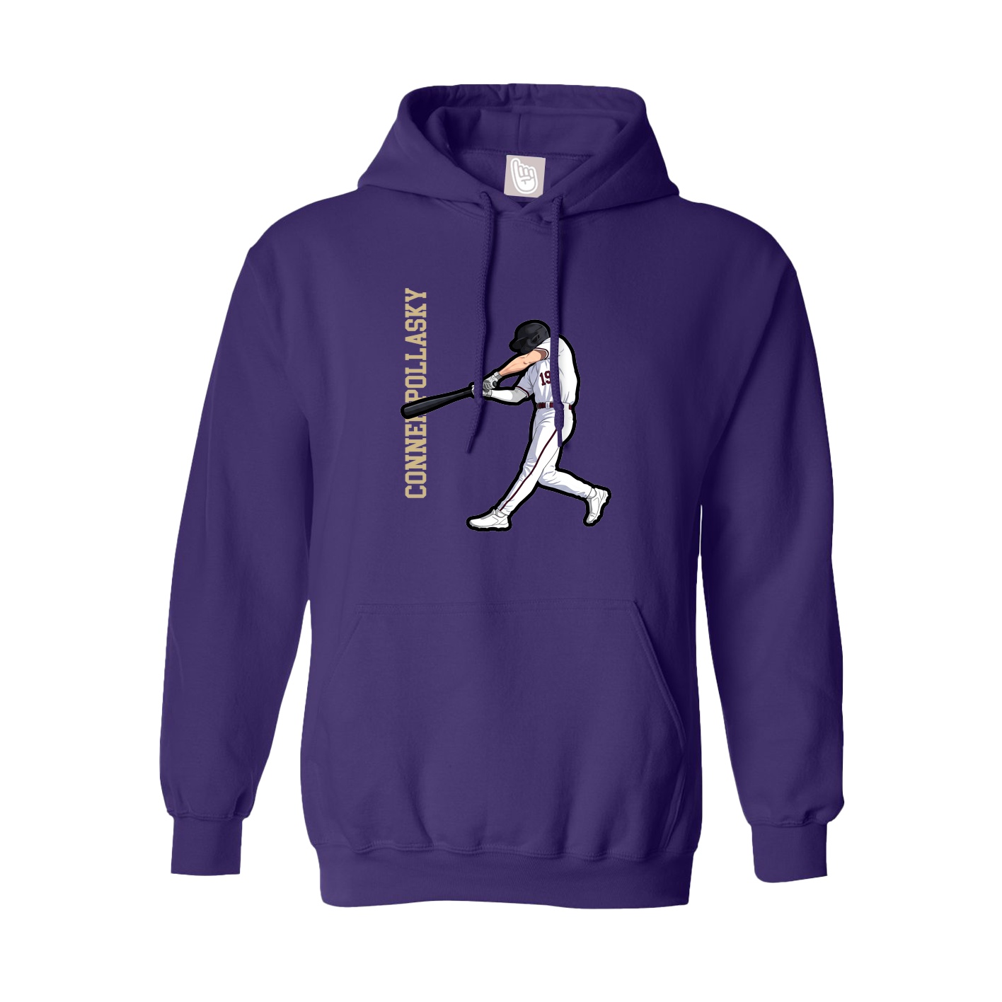 Youth Hoodie — Name Vertical in Purple