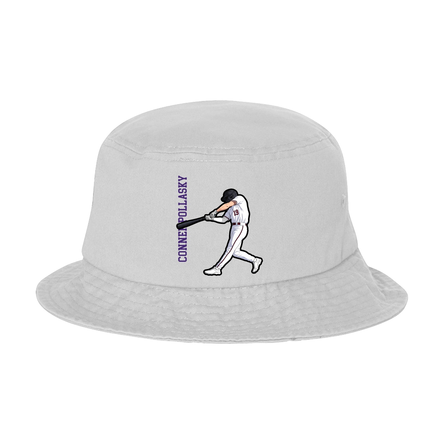 Bucket Cap — Name Vertical in White