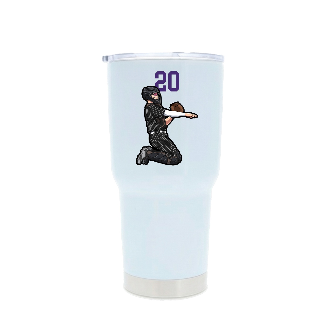 30oz Stainless Steel Tumbler — Number Top in White