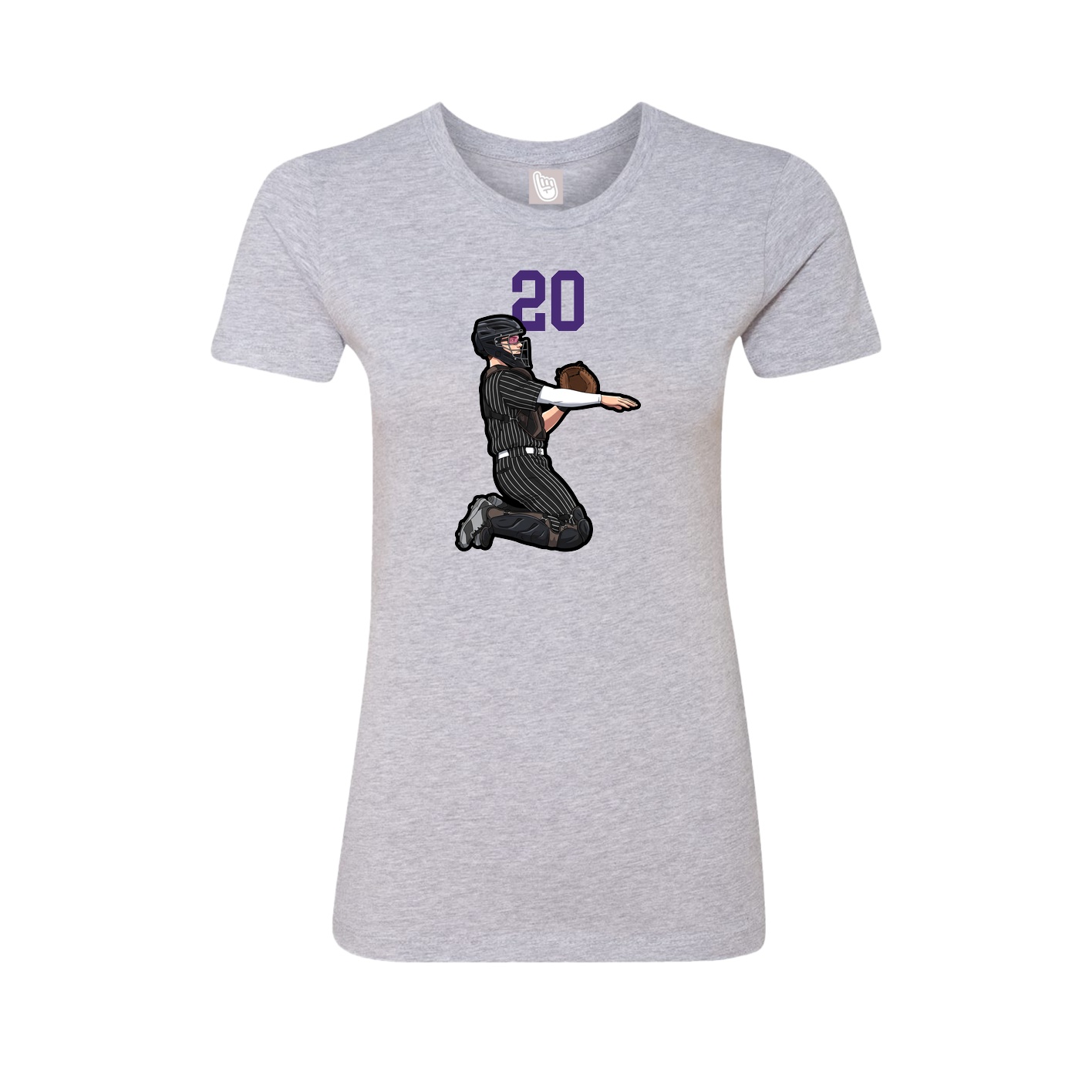 Fitted Women's Tee — Number Top in Grey