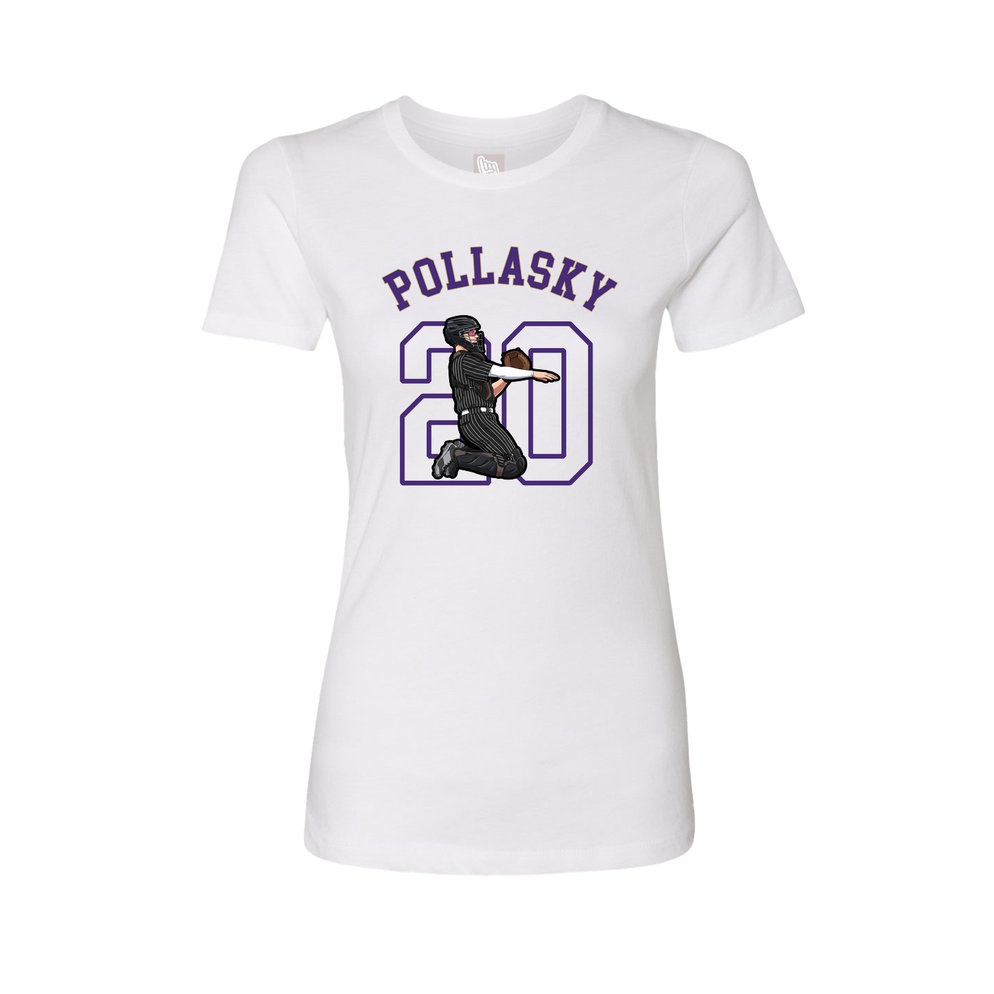 Fitted Women's Tee — Shirsey Arch in White
