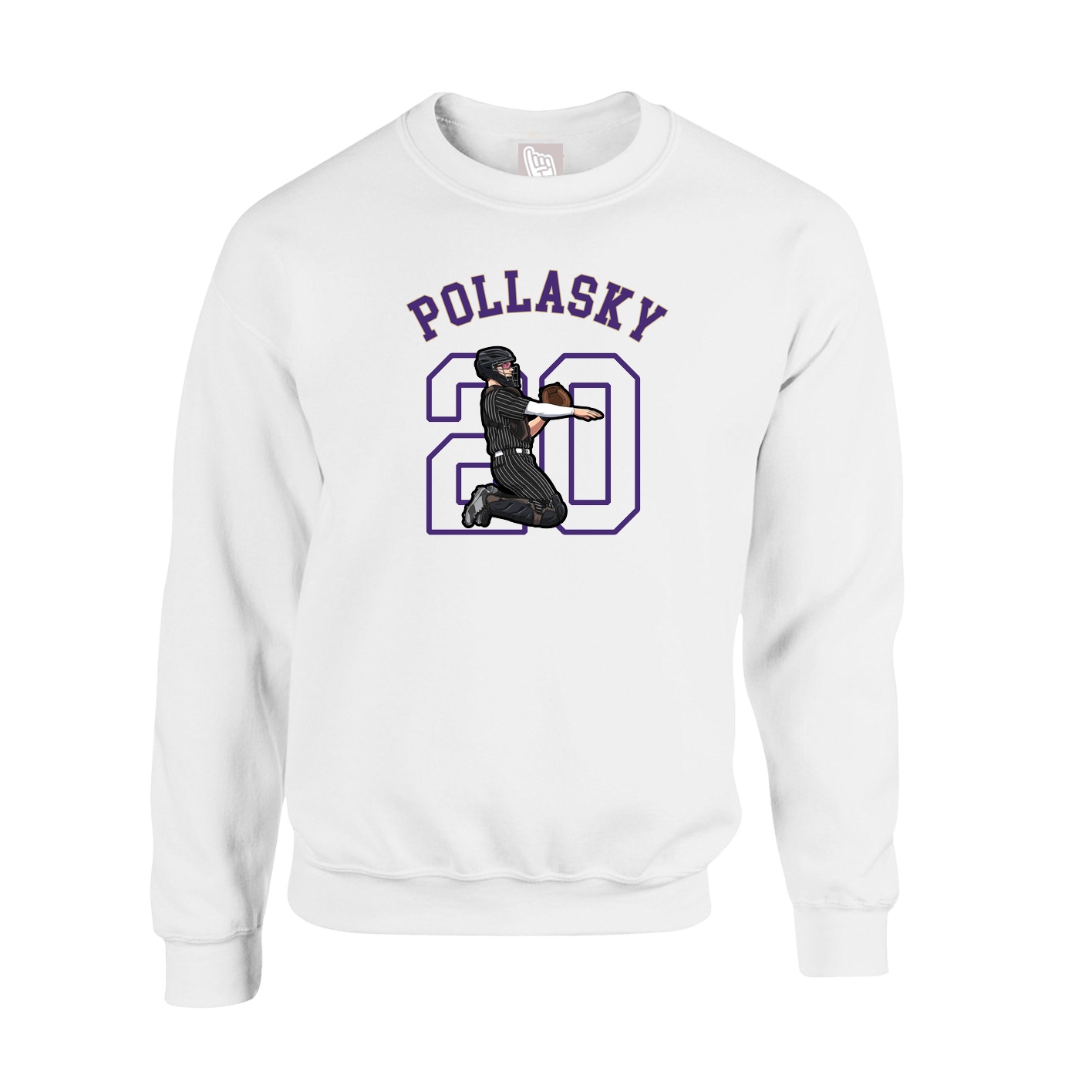 Fleece Crew — Shirsey Arch in White