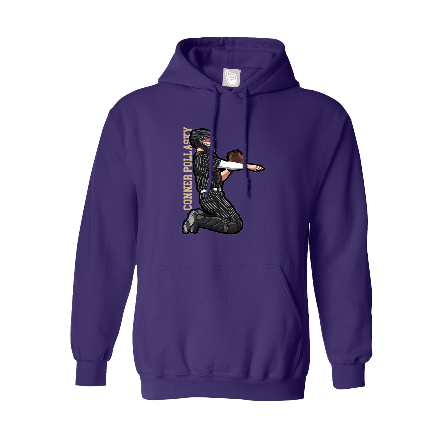 Hoodie — Name Vertical in Purple