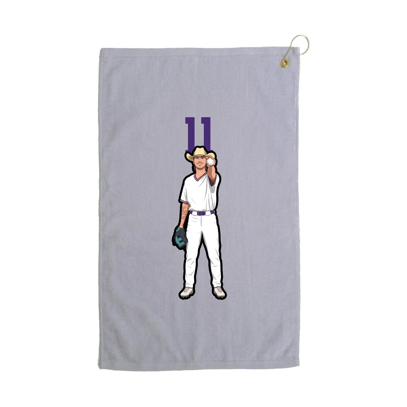 Golf Towel — Number Top in Grey
