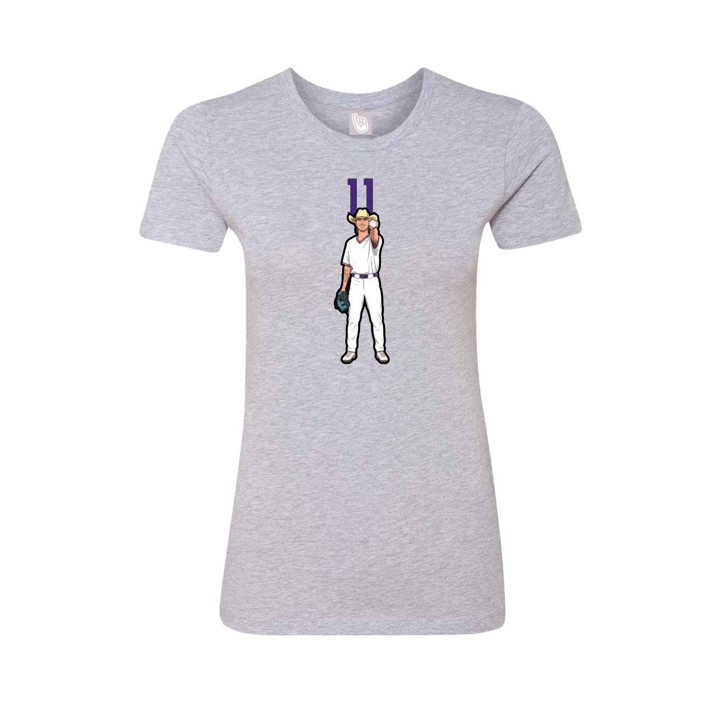 Fitted Women's Tee — Number Top in Grey