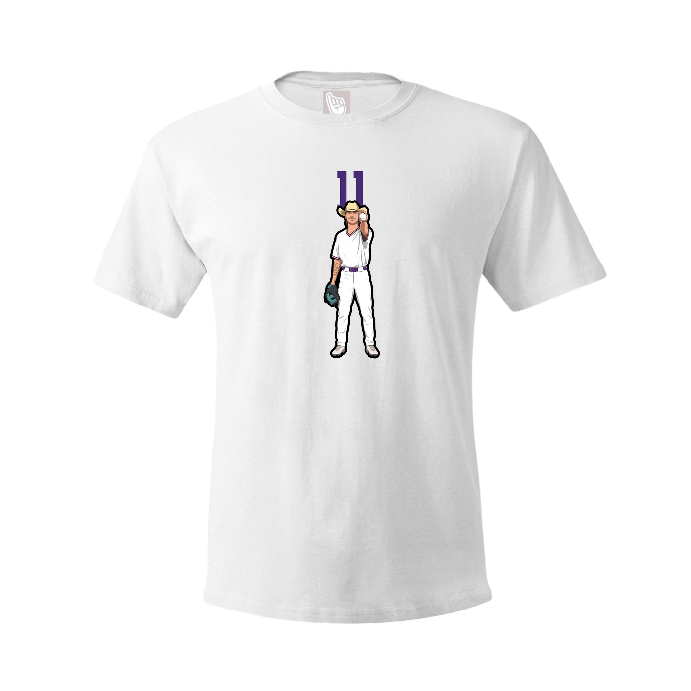 Youth Tee — Number Top in White