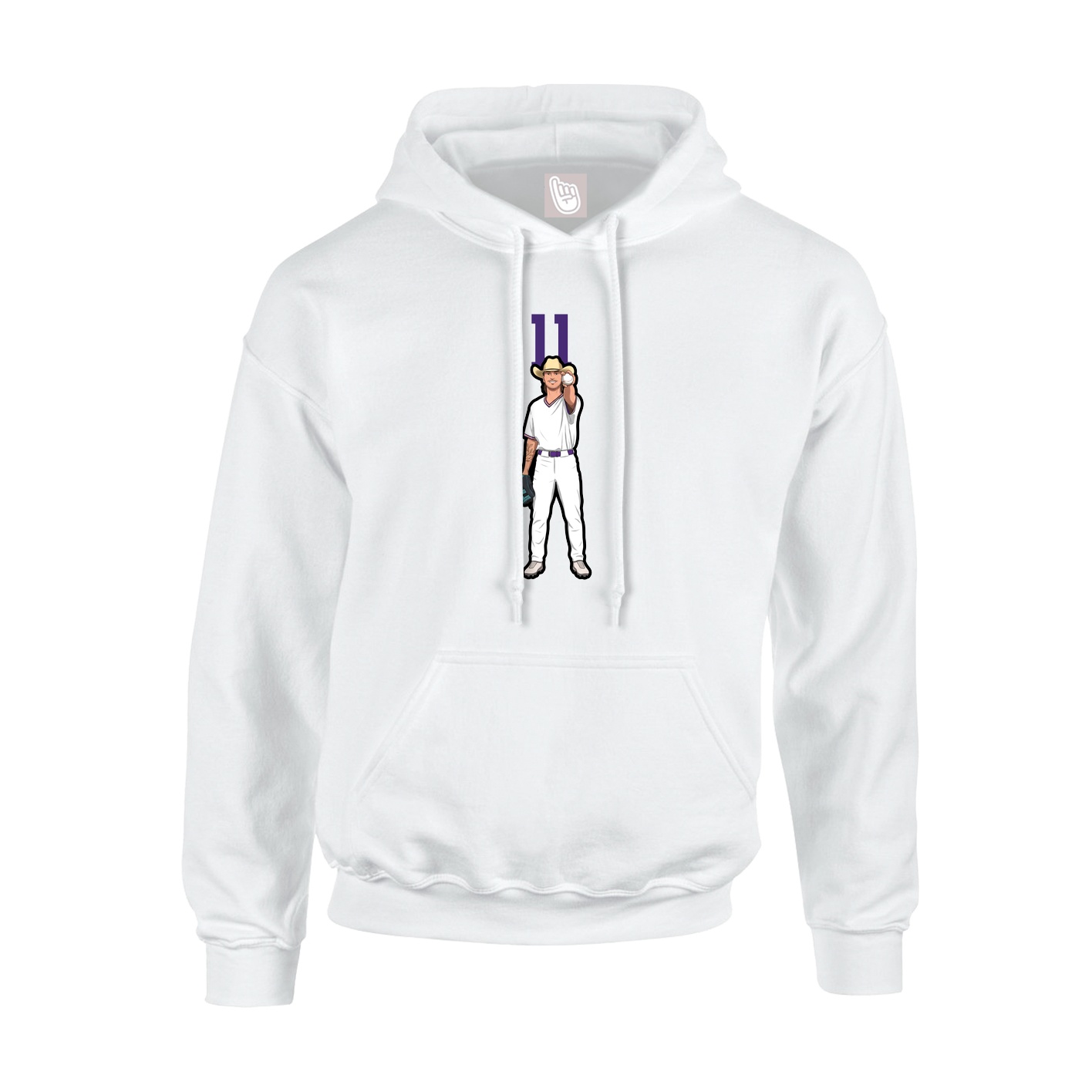 Hoodie — Number Top in White