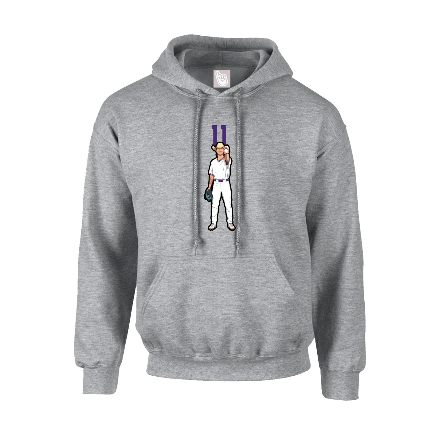 Youth Hoodie — Number Top in Grey