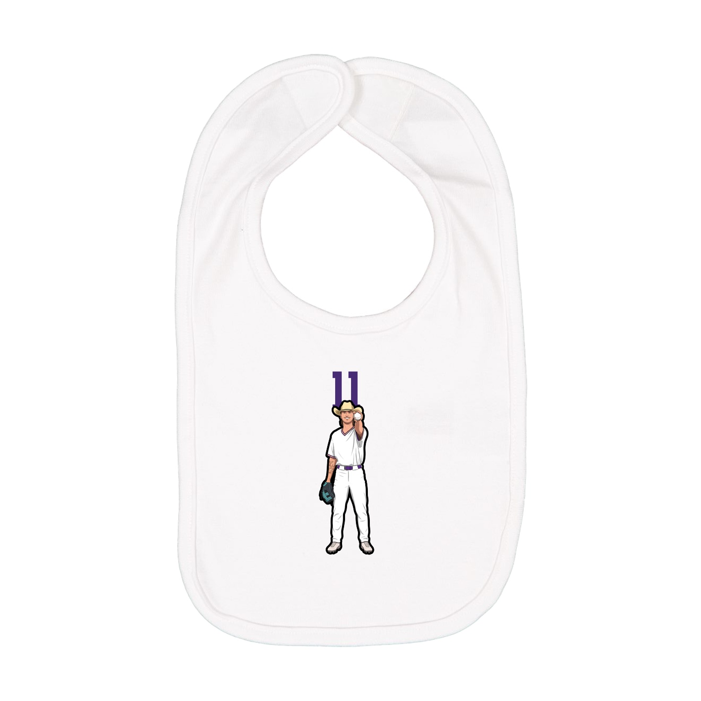 Infant Bib — Number Top in White