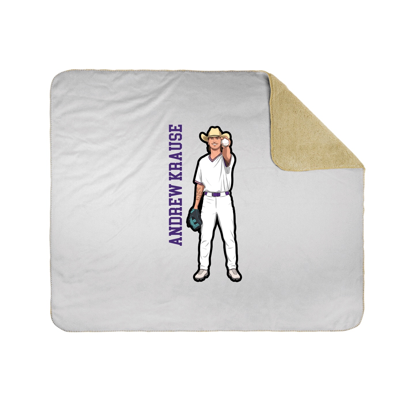 Throw Blanket — Name Vertical in White