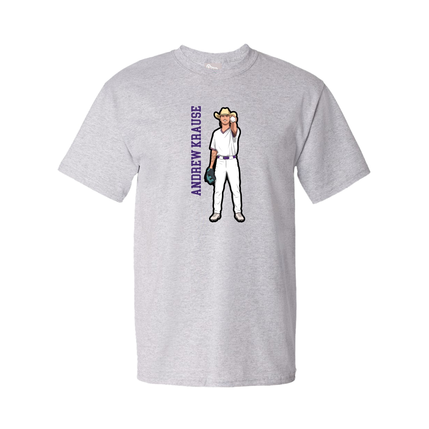 Youth Tee — Name Vertical in Grey