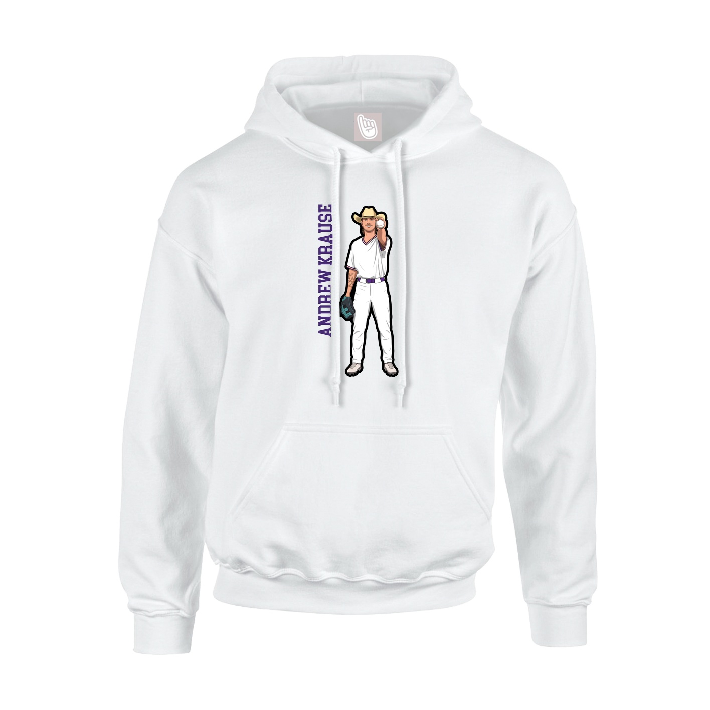 Youth Hoodie — Name Vertical in White