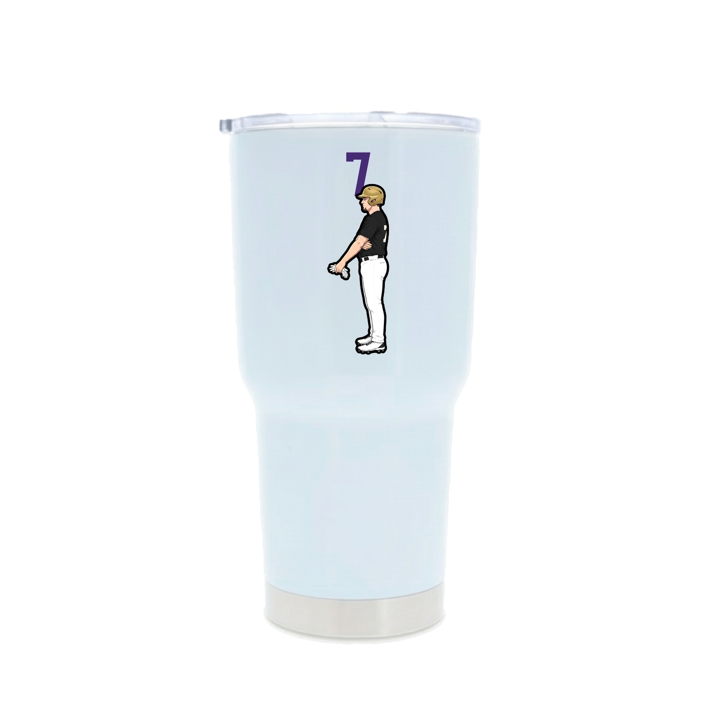 30oz Stainless Steel Tumbler — Number Top in White