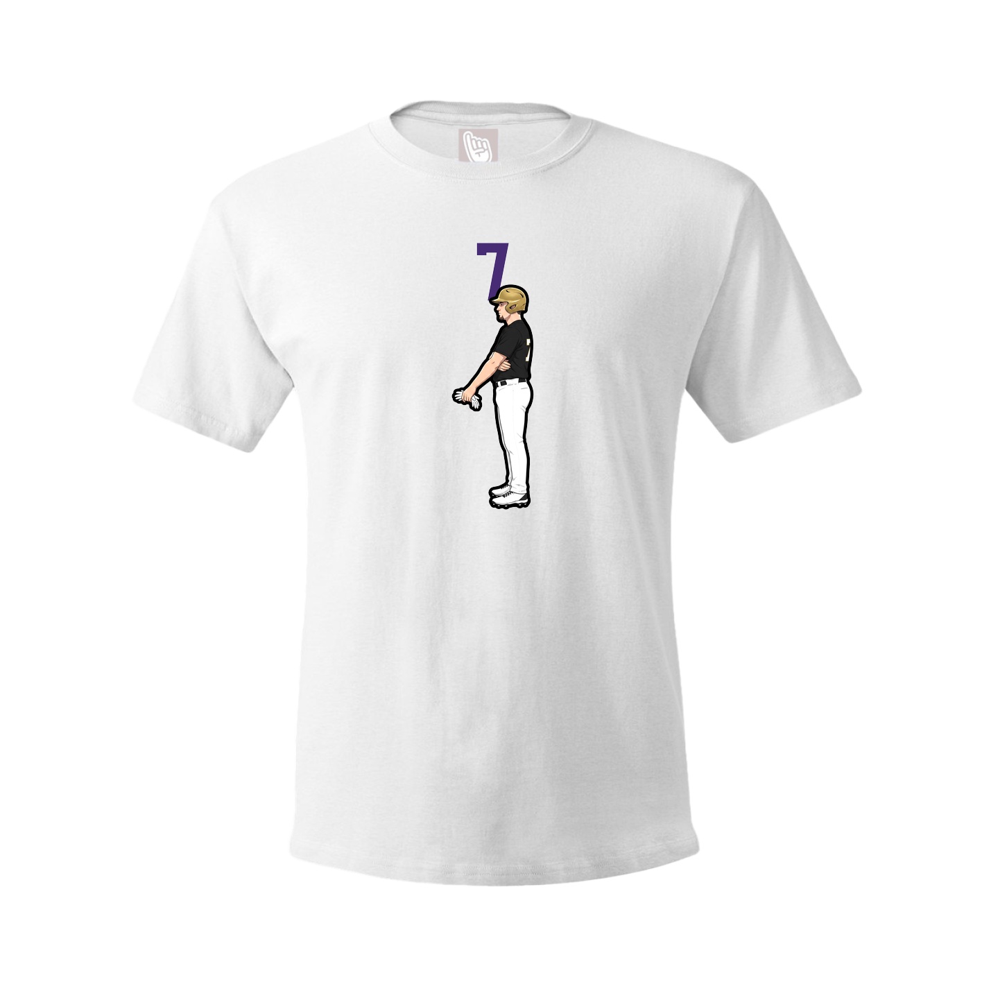 Youth Tee — Number Top in White