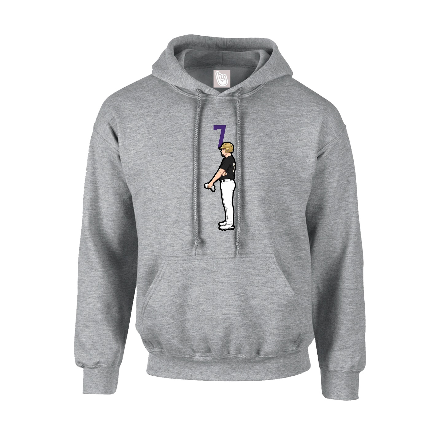 Youth Hoodie — Number Top in Grey