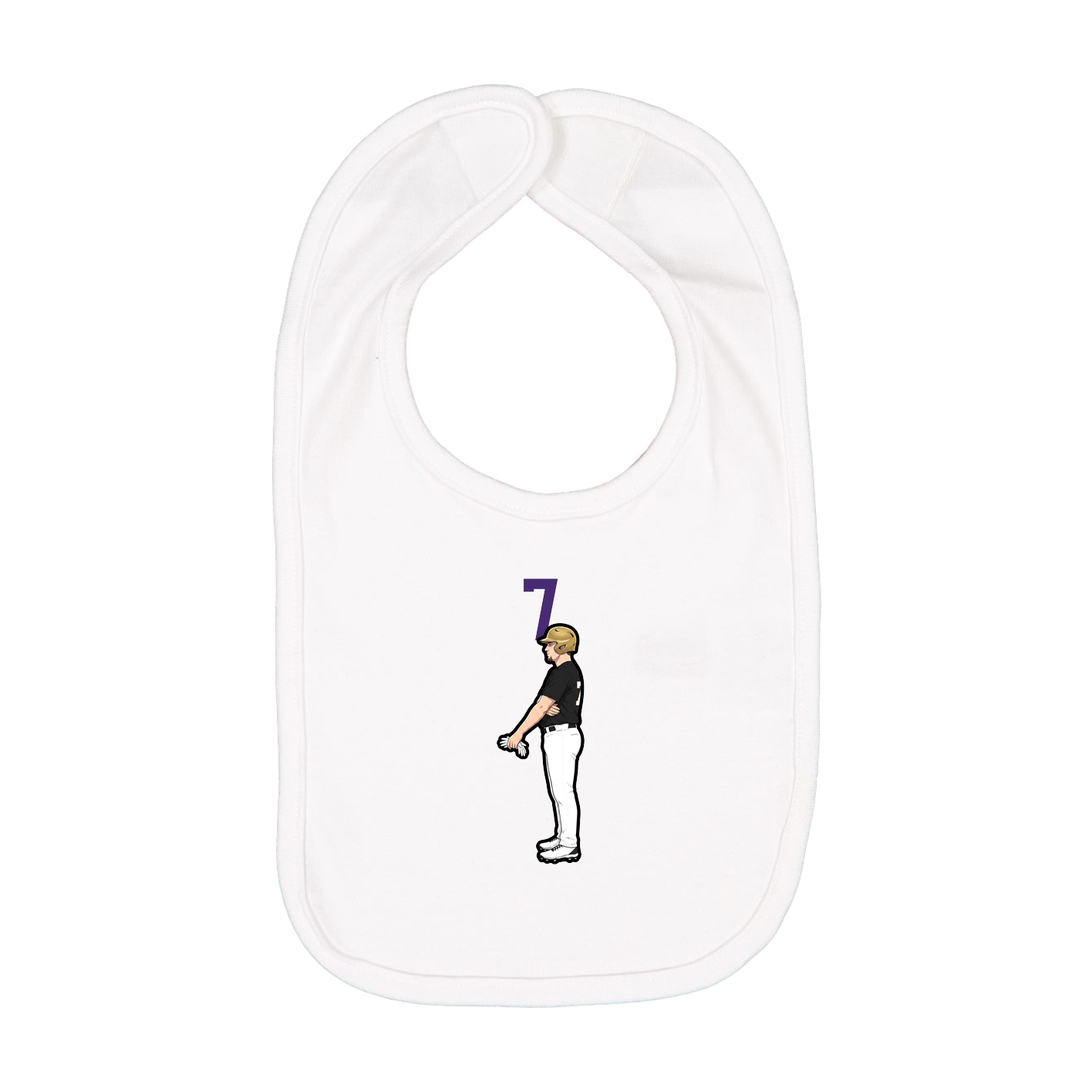 Infant Bib — Number Top in White
