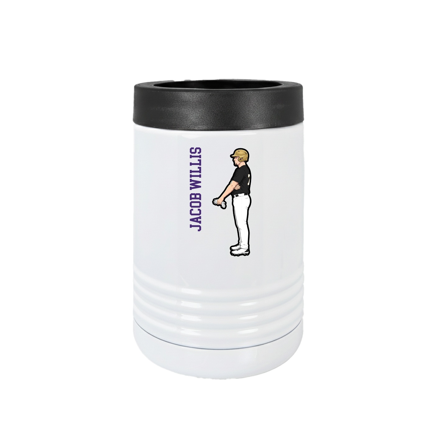 Beverage Holder — Name Vertical in White