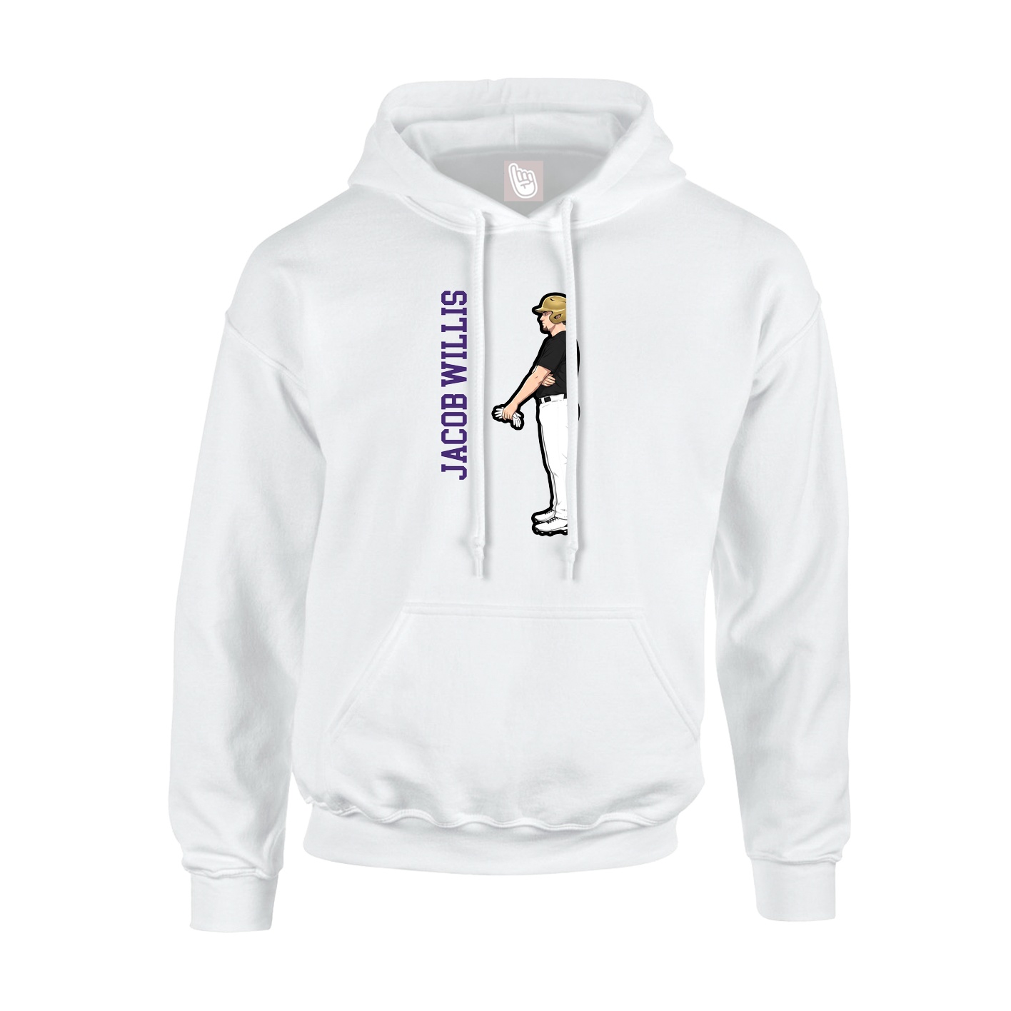 Youth Hoodie — Name Vertical in White