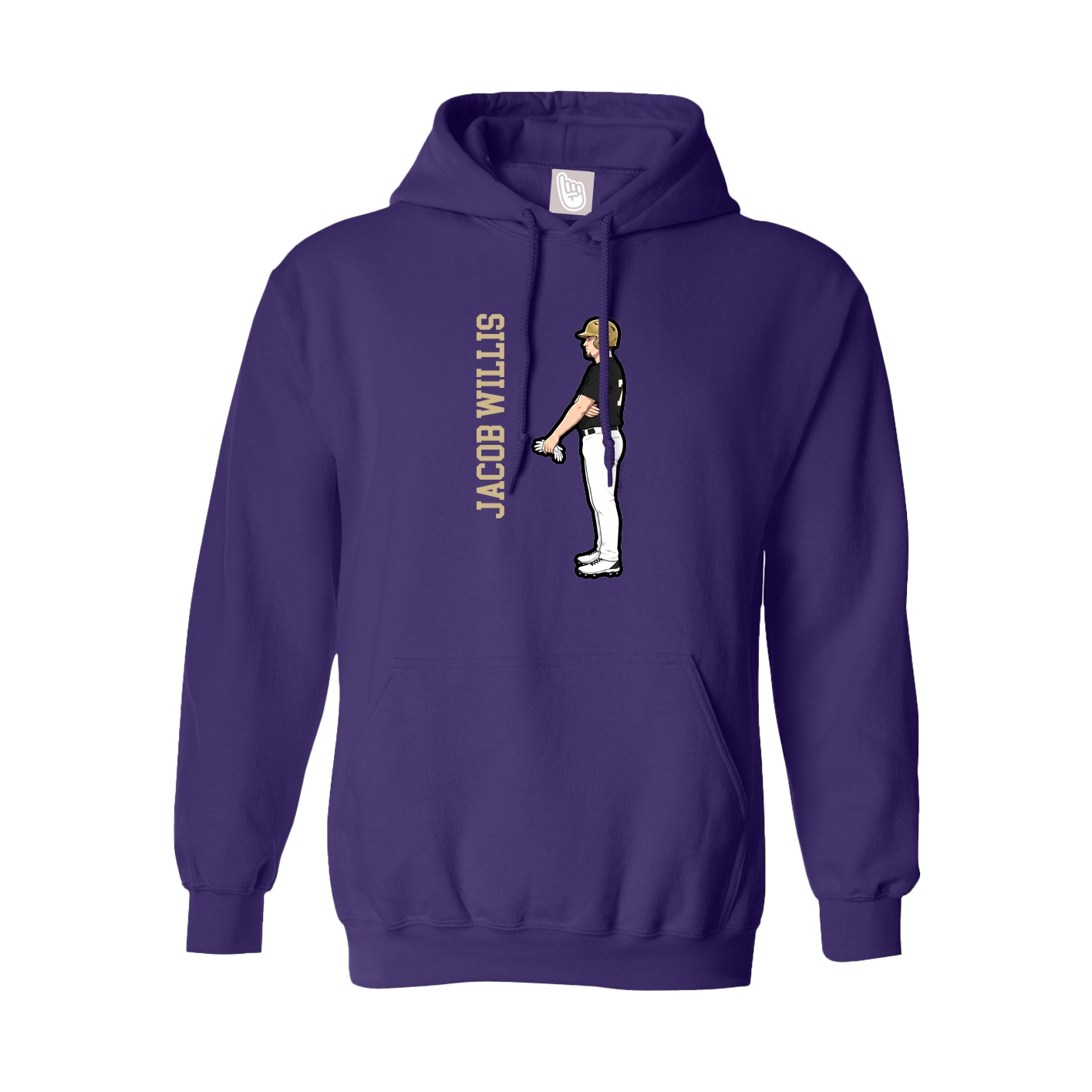 Youth Hoodie — Name Vertical in Purple