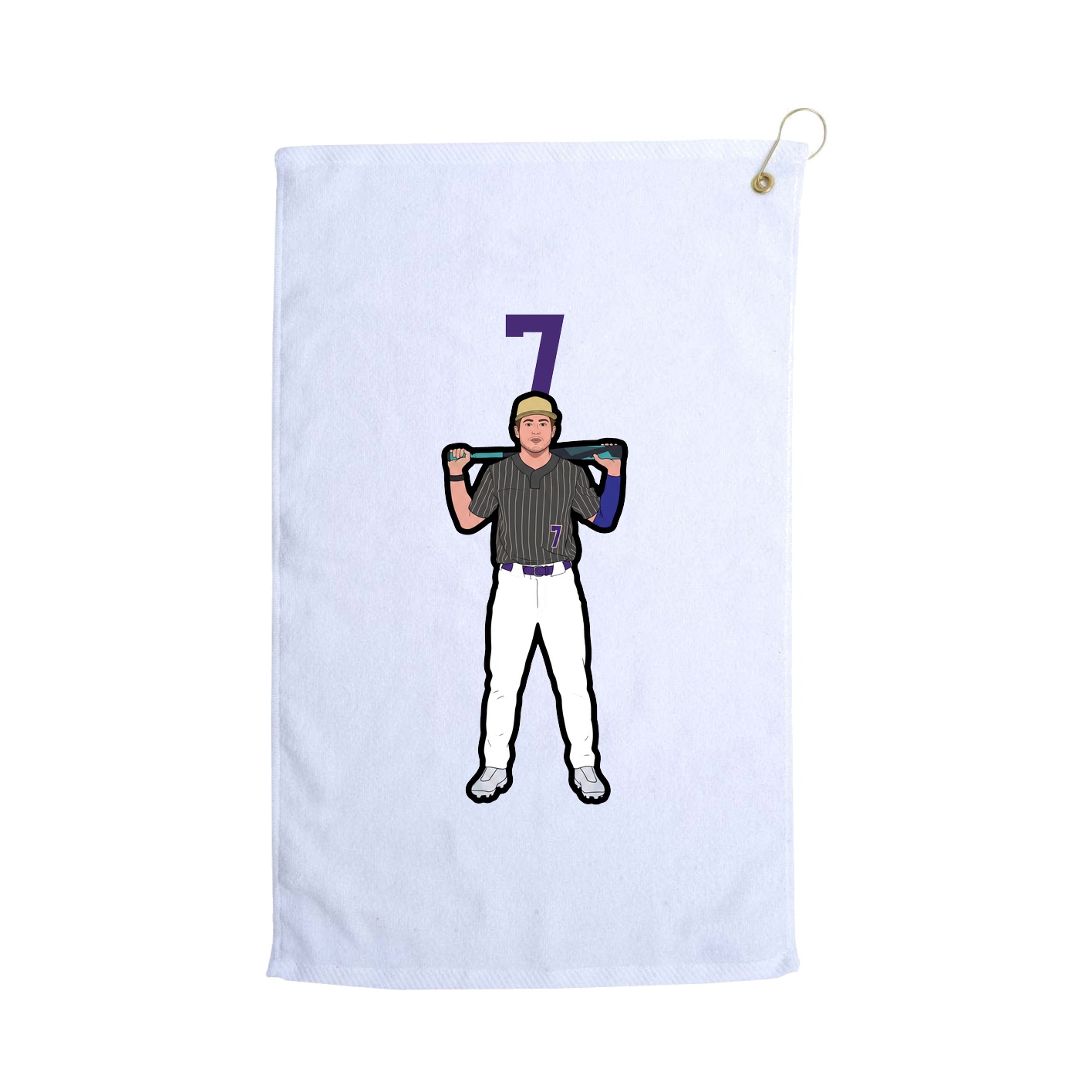 Golf Towel — Number Top in White