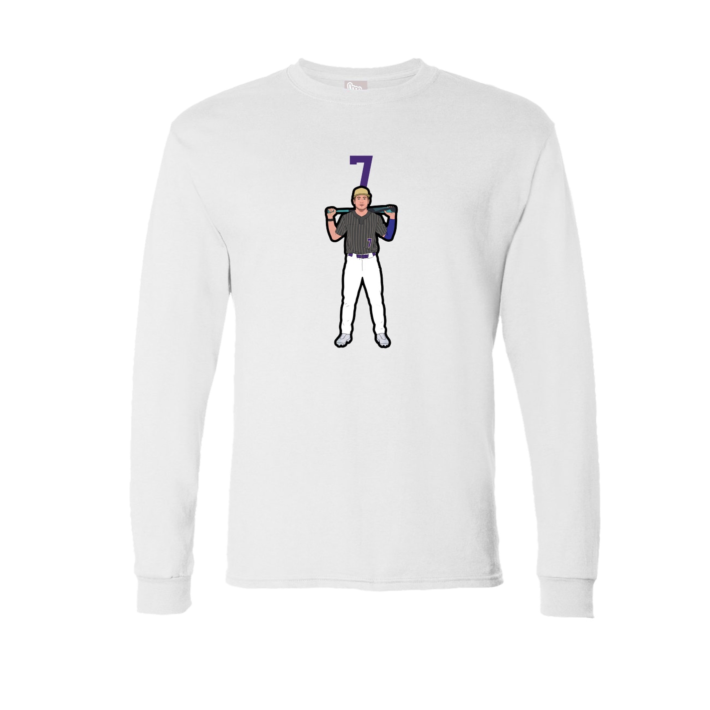 Long Sleeve Tee — Number Top in White