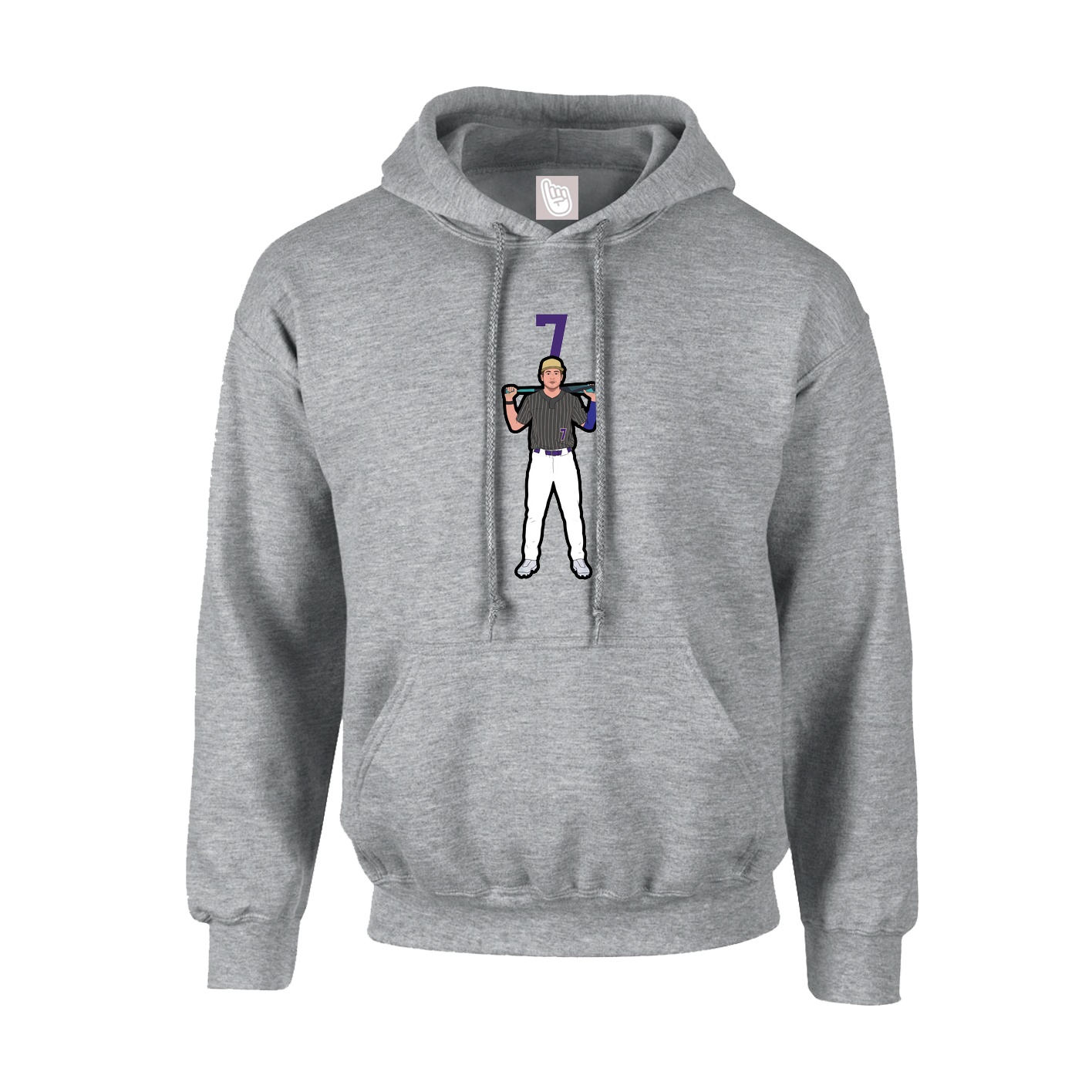 Youth Hoodie — Number Top in Grey