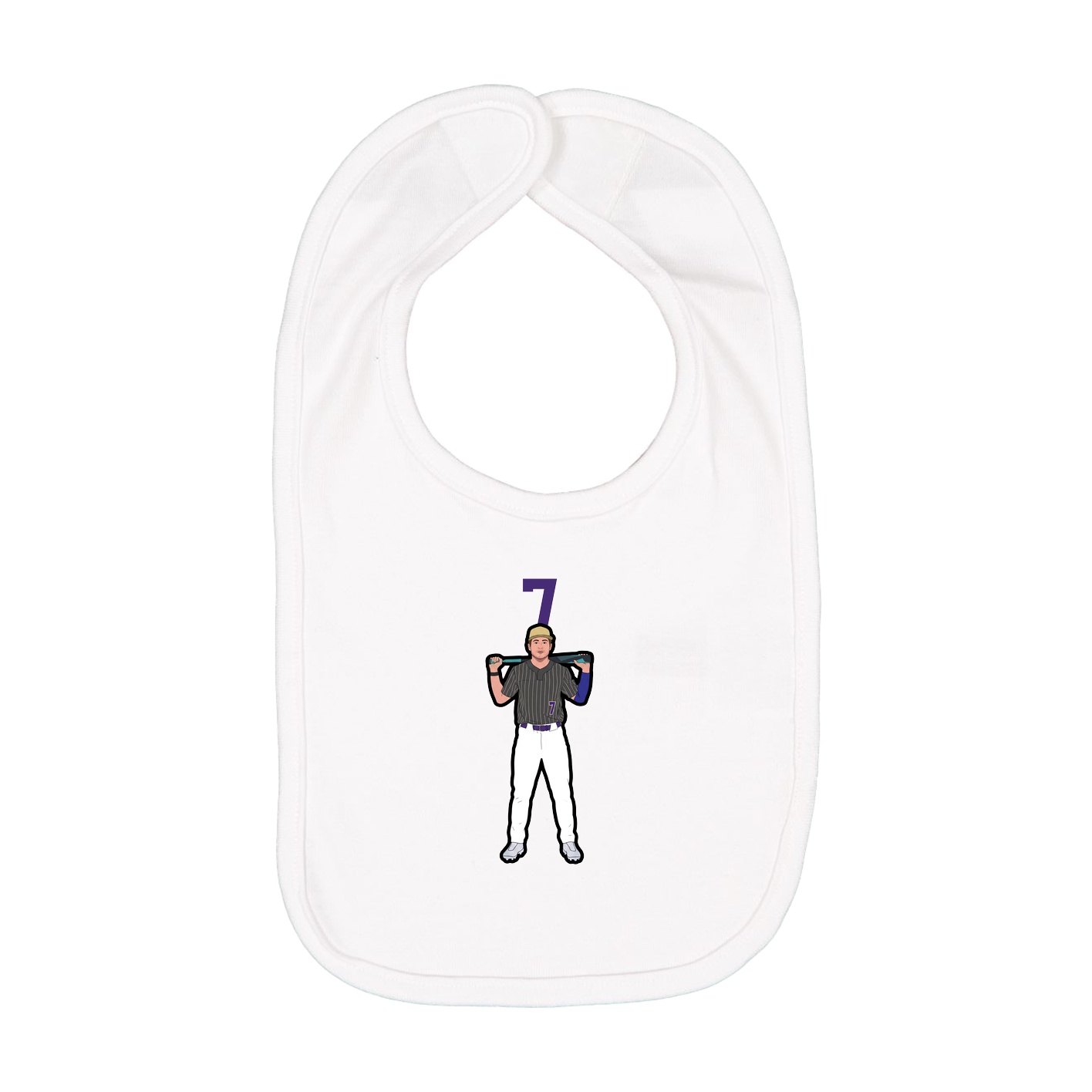 Infant Bib — Number Top in White