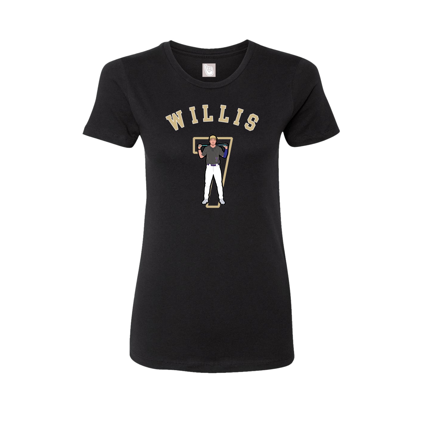 Fitted Women's Tee — Shirsey Arch in Black