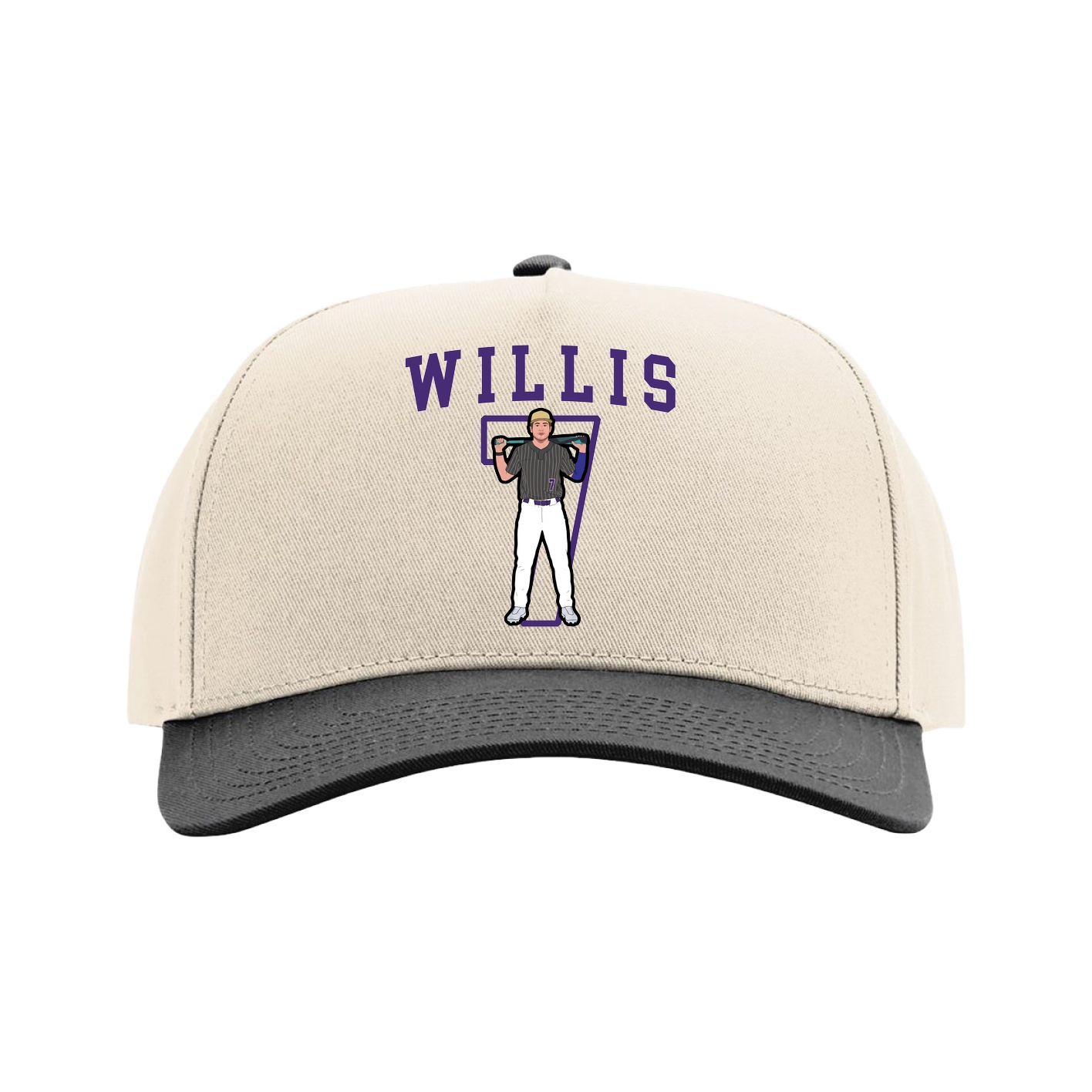 Full Fabric Five-Panel Champ Cap — Shirsey in Cream/Black