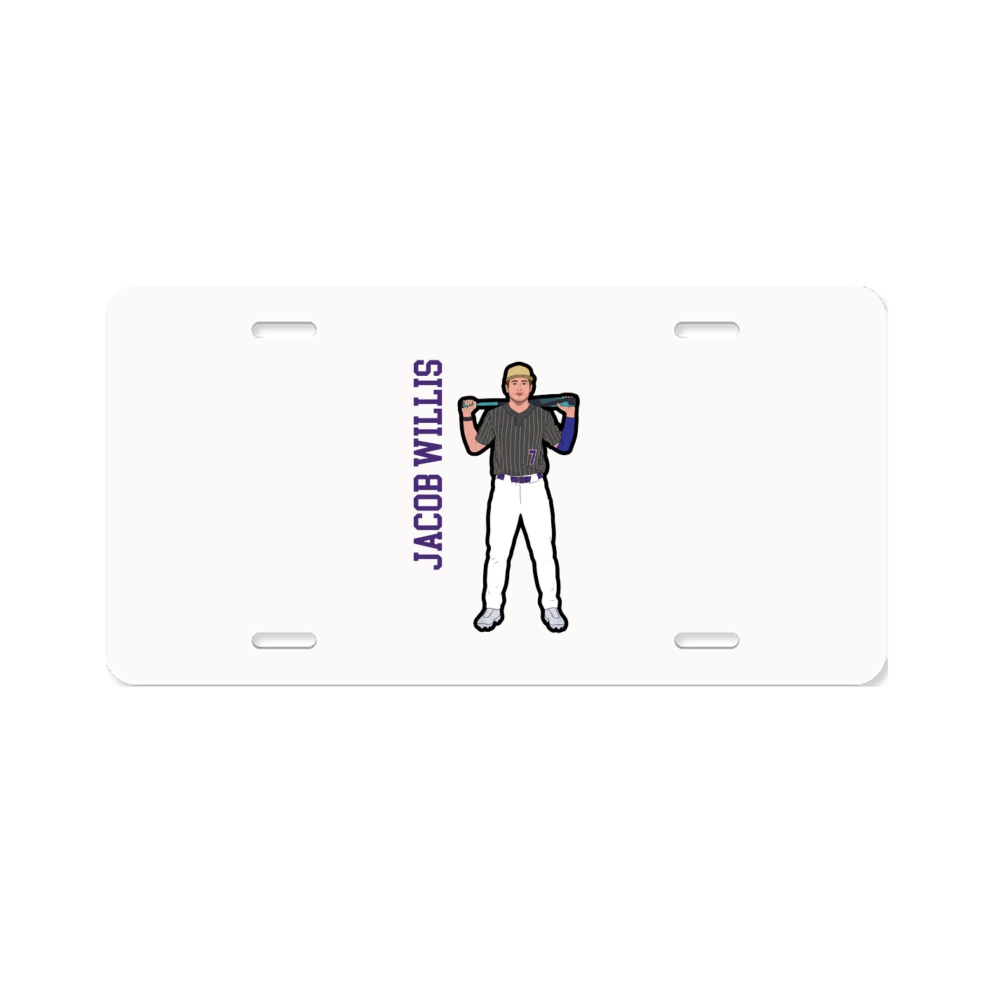 License Plate — Name Vertical in Classic