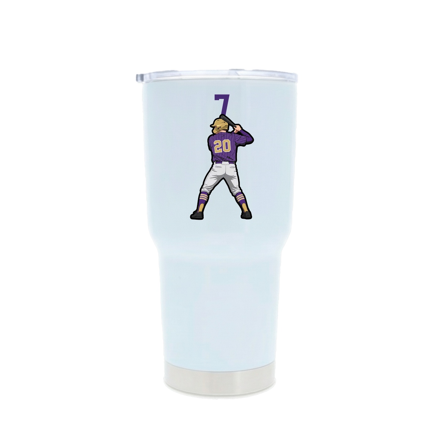30oz Stainless Steel Tumbler — Number Top in White
