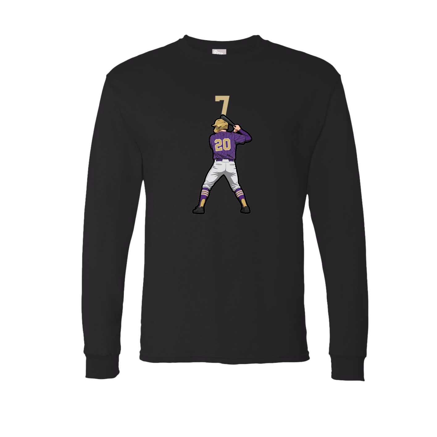 Long Sleeve Tee — Number Top in Black
