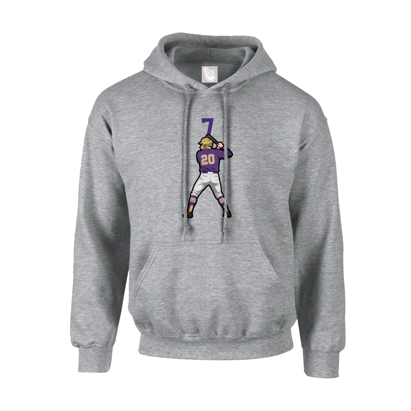 Hoodie — Number Top in Grey