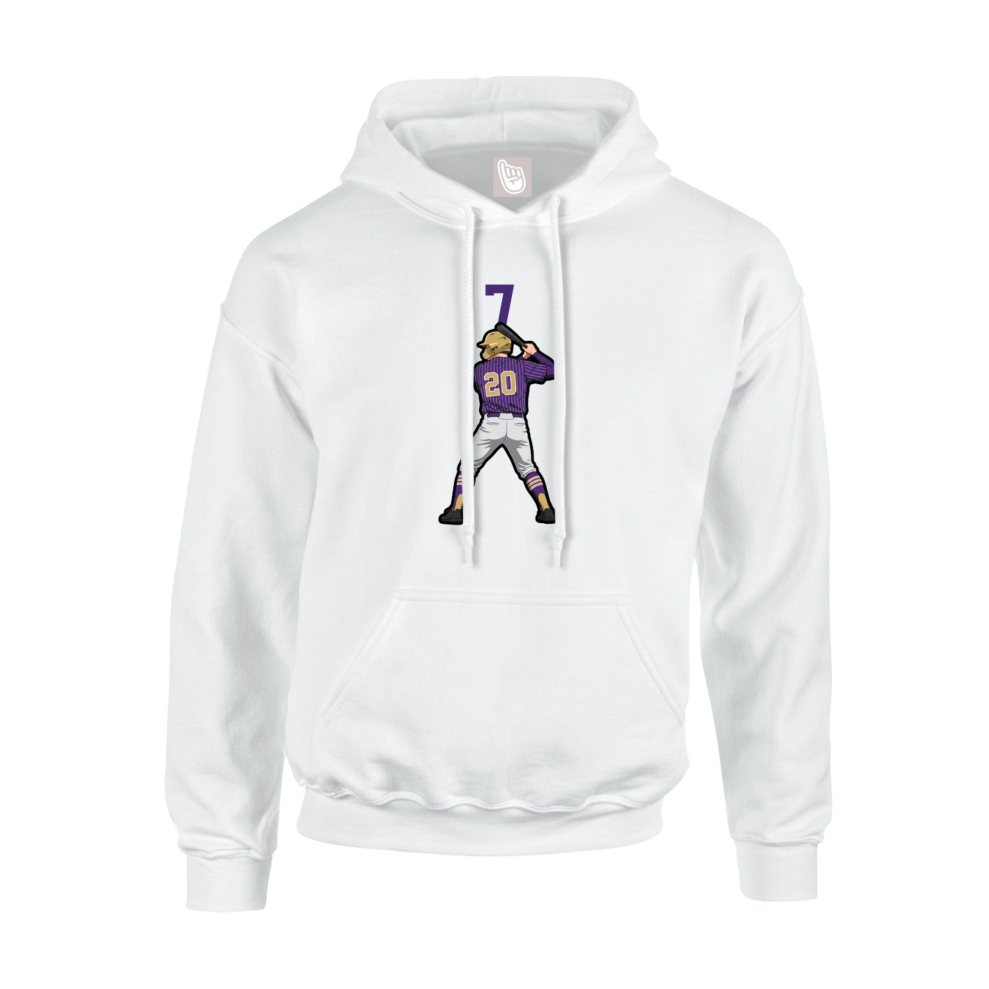 Youth Hoodie — Number Top in White