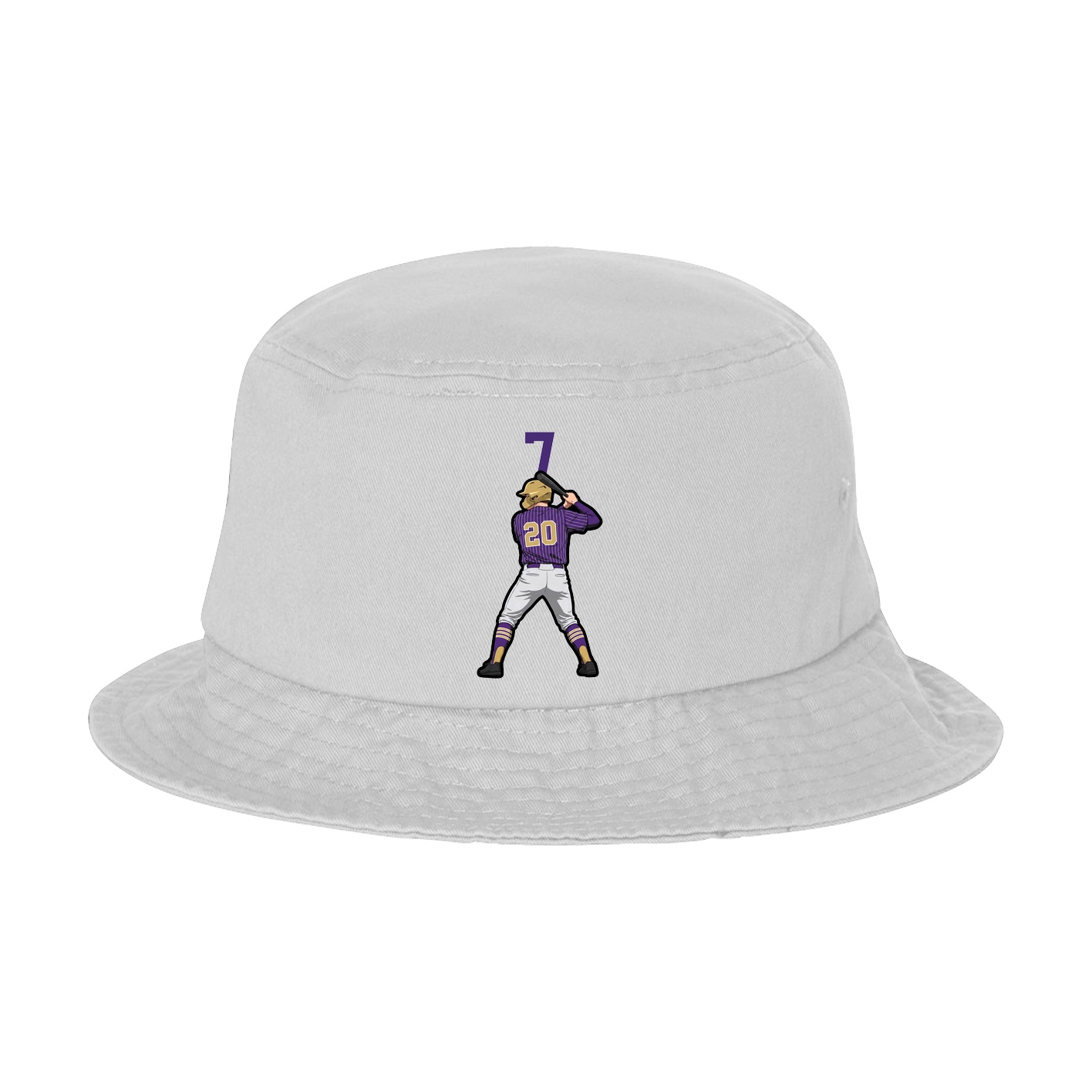 Bucket Cap — Number Top in White