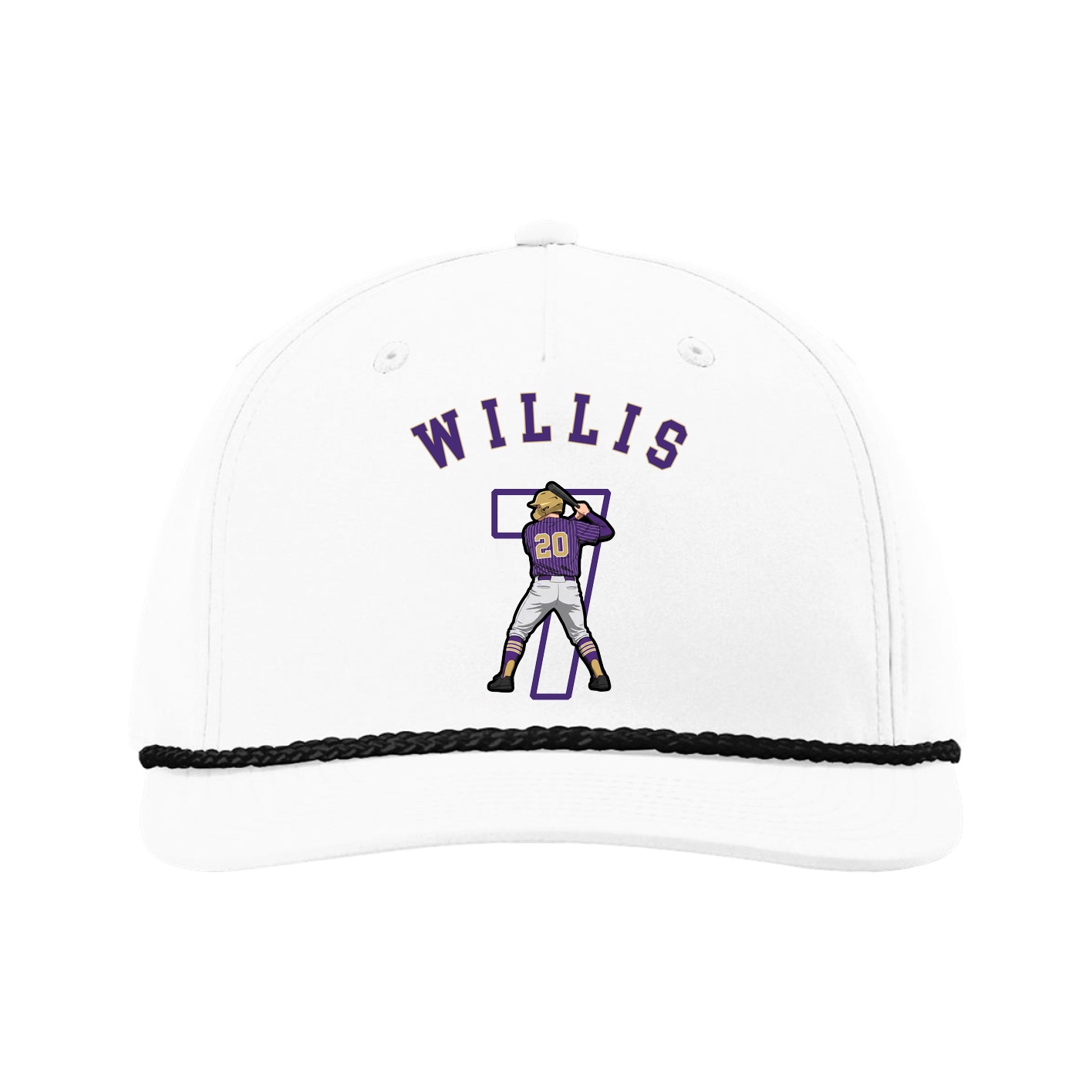 Five-Panel Classic Rope Cap — Shirsey Arch in White