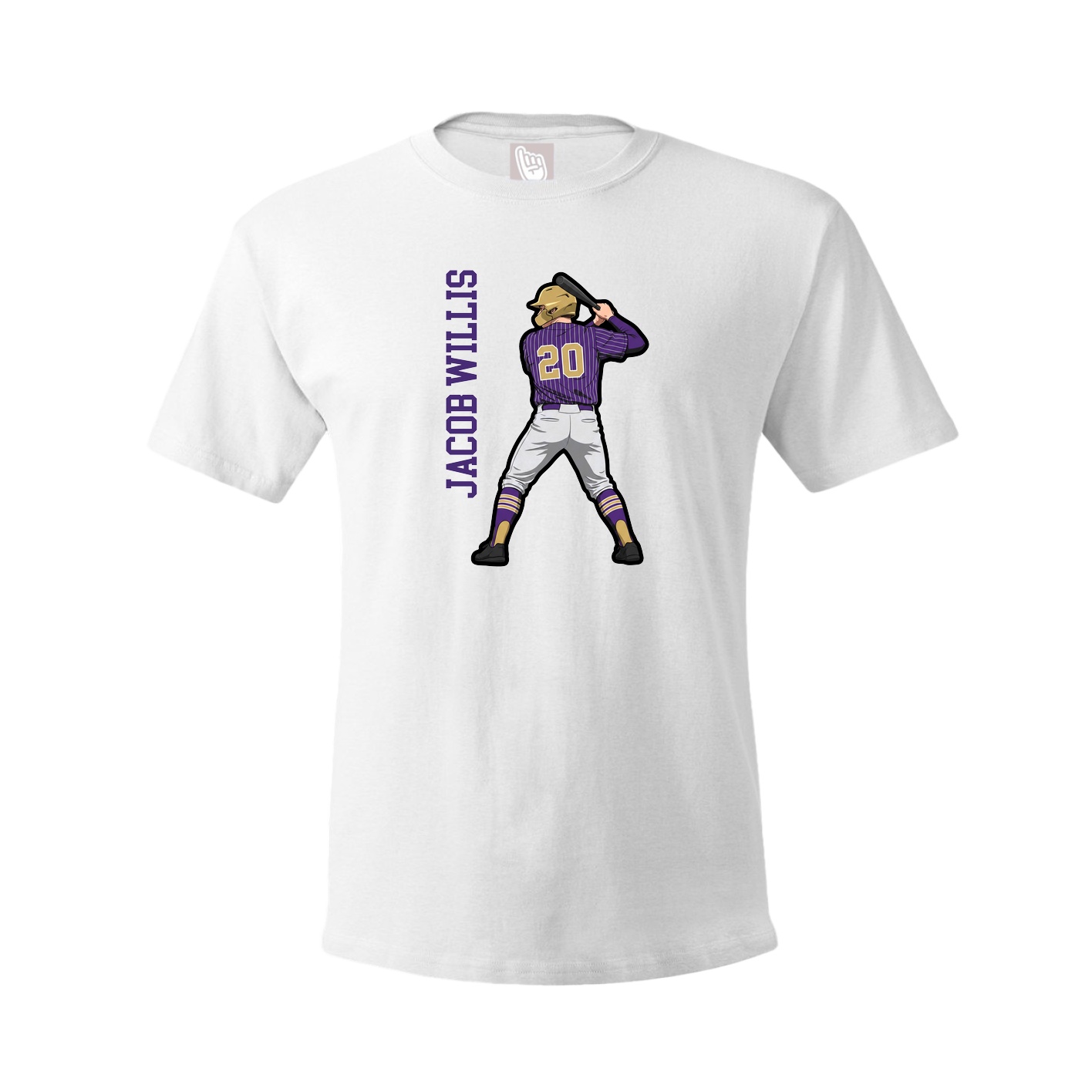 Tee — Name Vertical in White