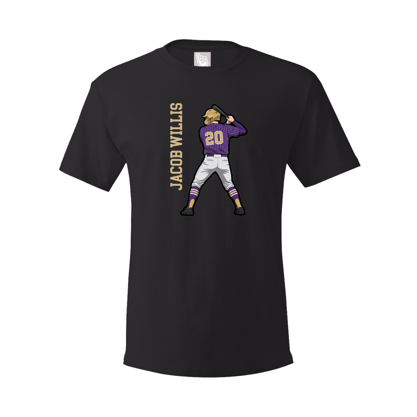 Youth Tee — Name Vertical in Black