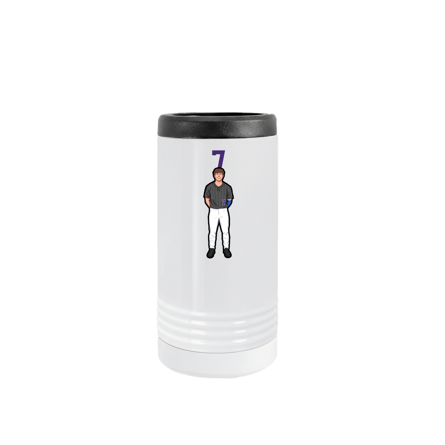 Slim Beverage Holder — Number Top in White