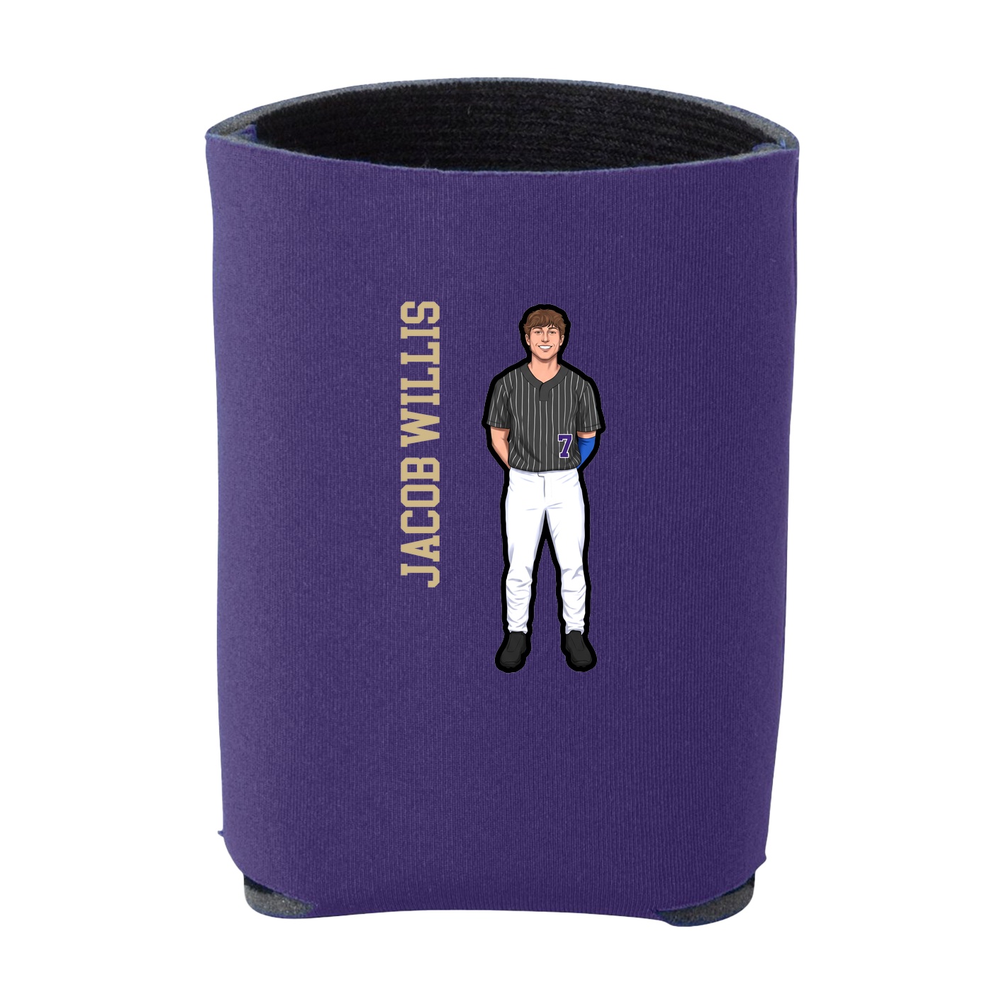 Can Holder — Name Vertical in Purple