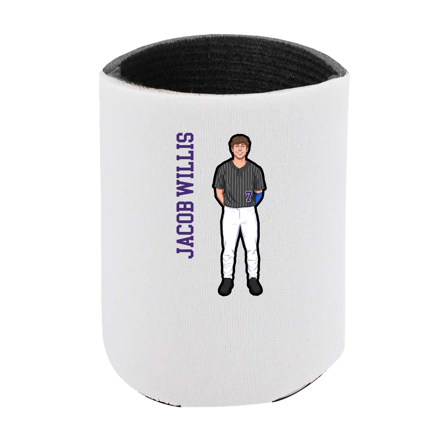 Can Holder — Name Vertical in White