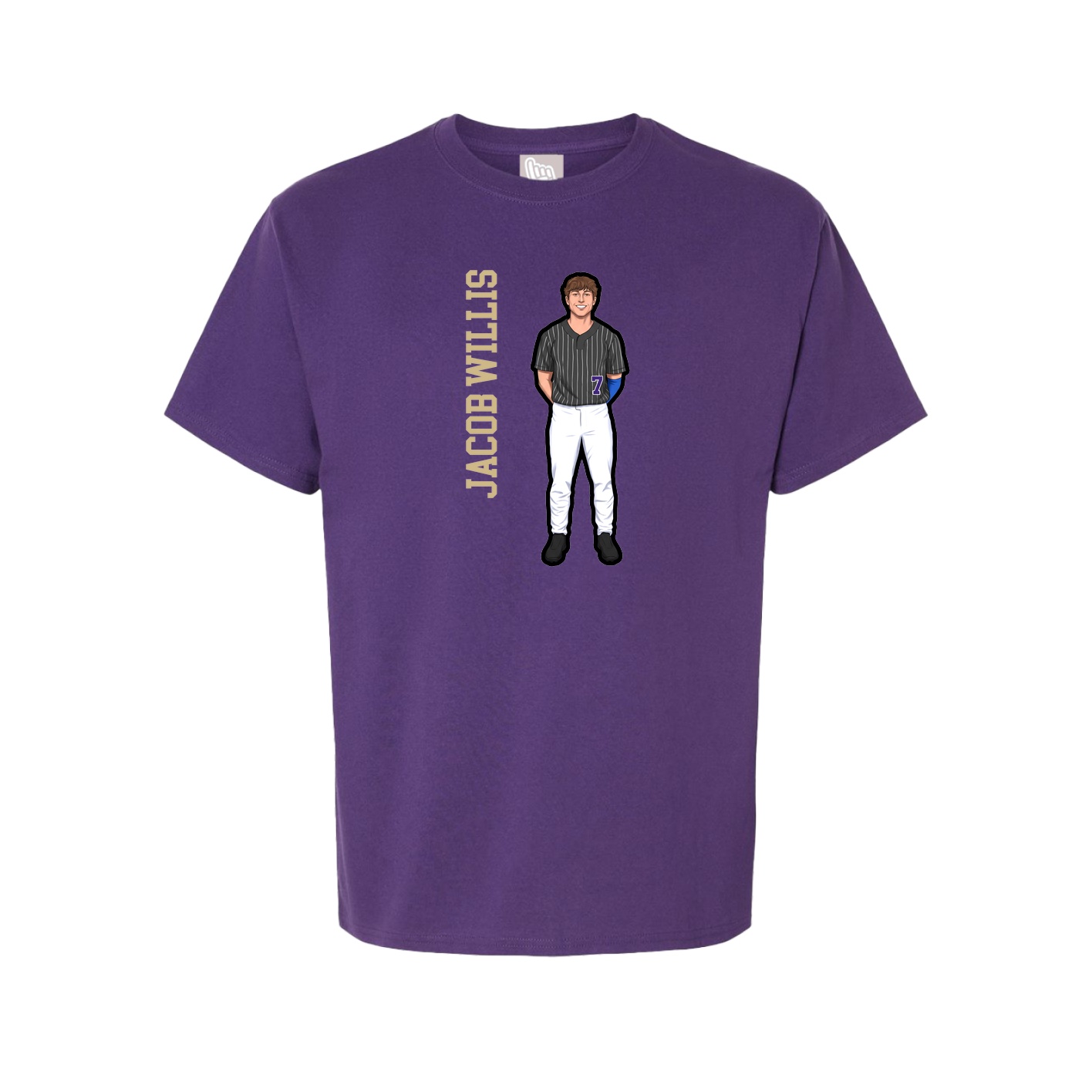 Tee — Name Vertical in Purple