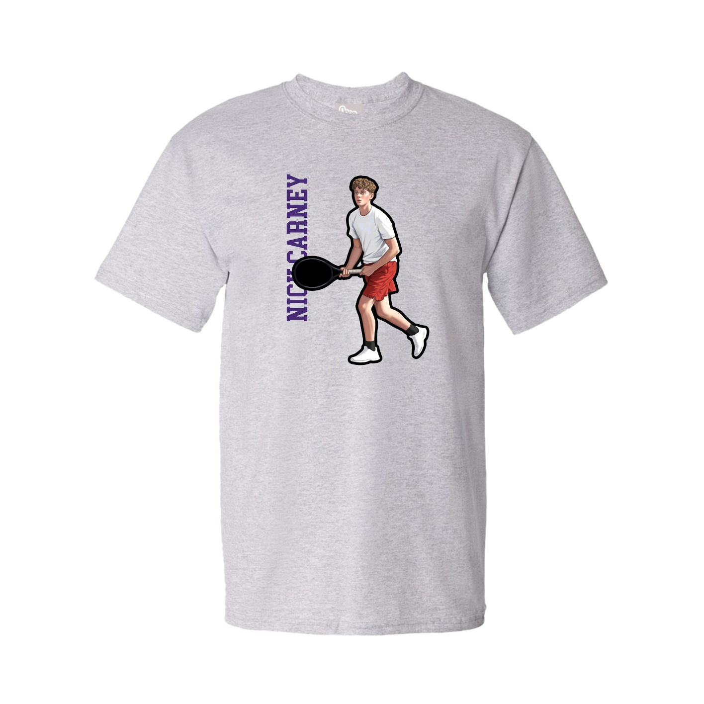 Tee — Name Vertical in Grey