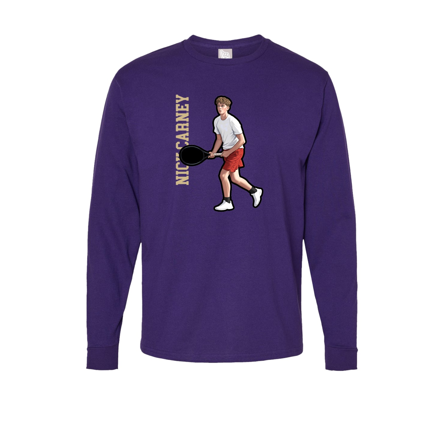 Long Sleeve Tee — Name Vertical in Purple