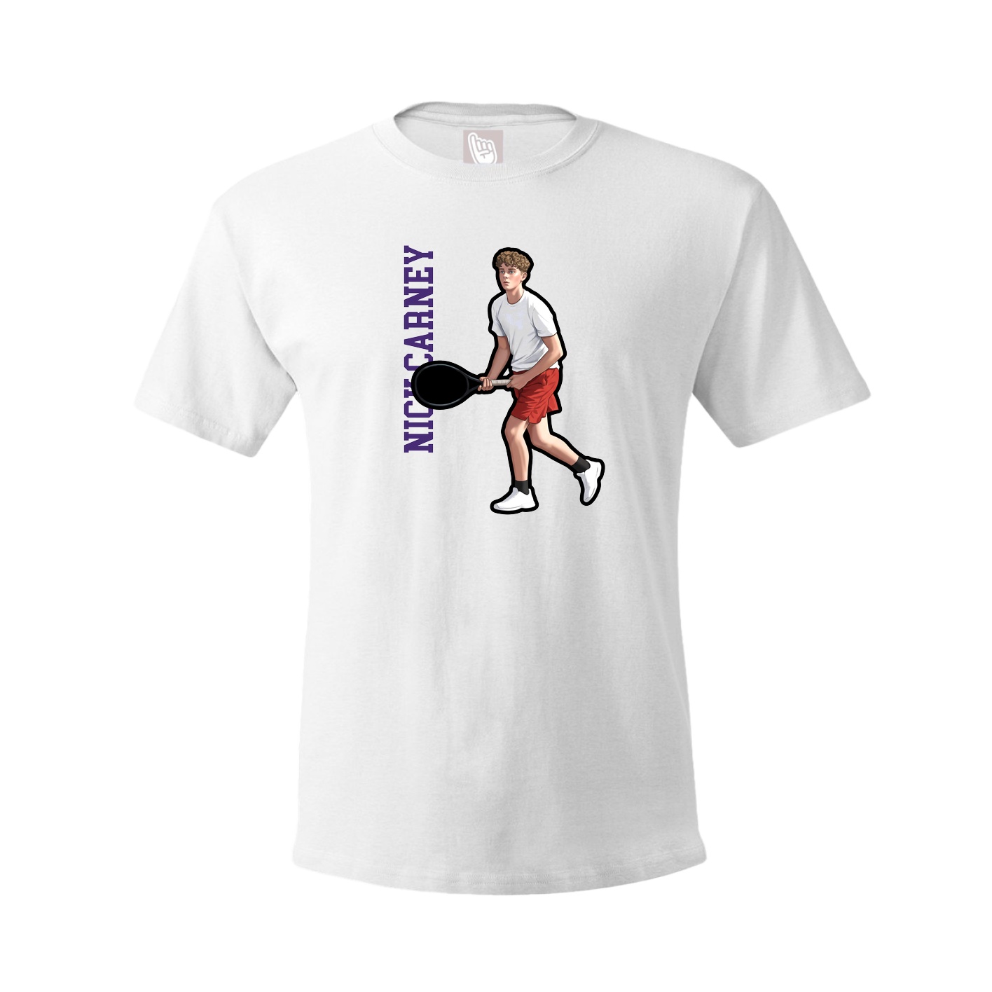 Youth Tee — Name Vertical in White